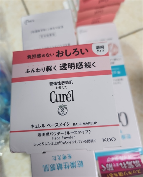 Phấn má dạng bột Curel Loose Powder 4g vỏ hồng