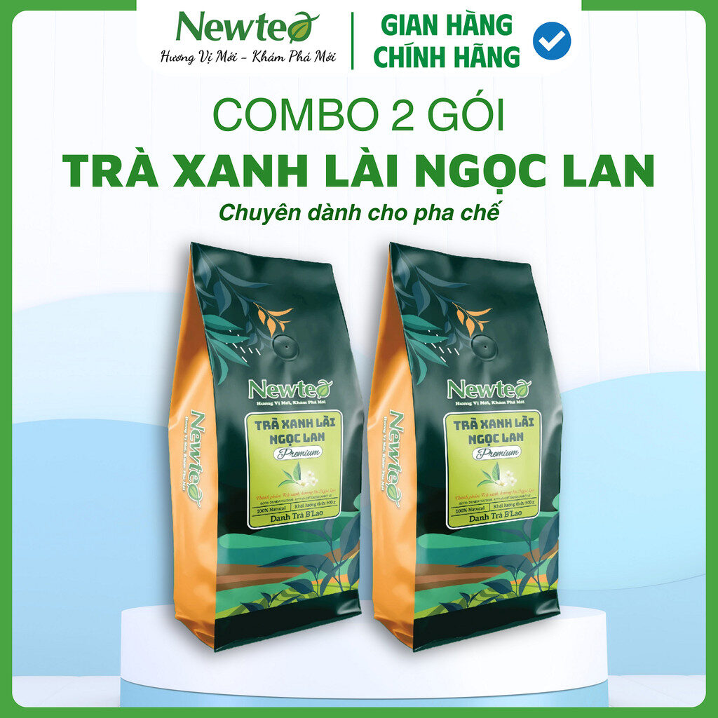 Combo 2 Gói Trà Xanh Lài Ngọc Lan Newtea Cao Cấp 1KG Chuyên Pha Trà Tắc