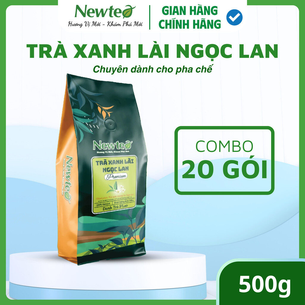 Combo 20 Gói Trà Xanh Lài Ngọc Lan Newtea Cao Cấp 10KG Dùng Pha Trà Tắc