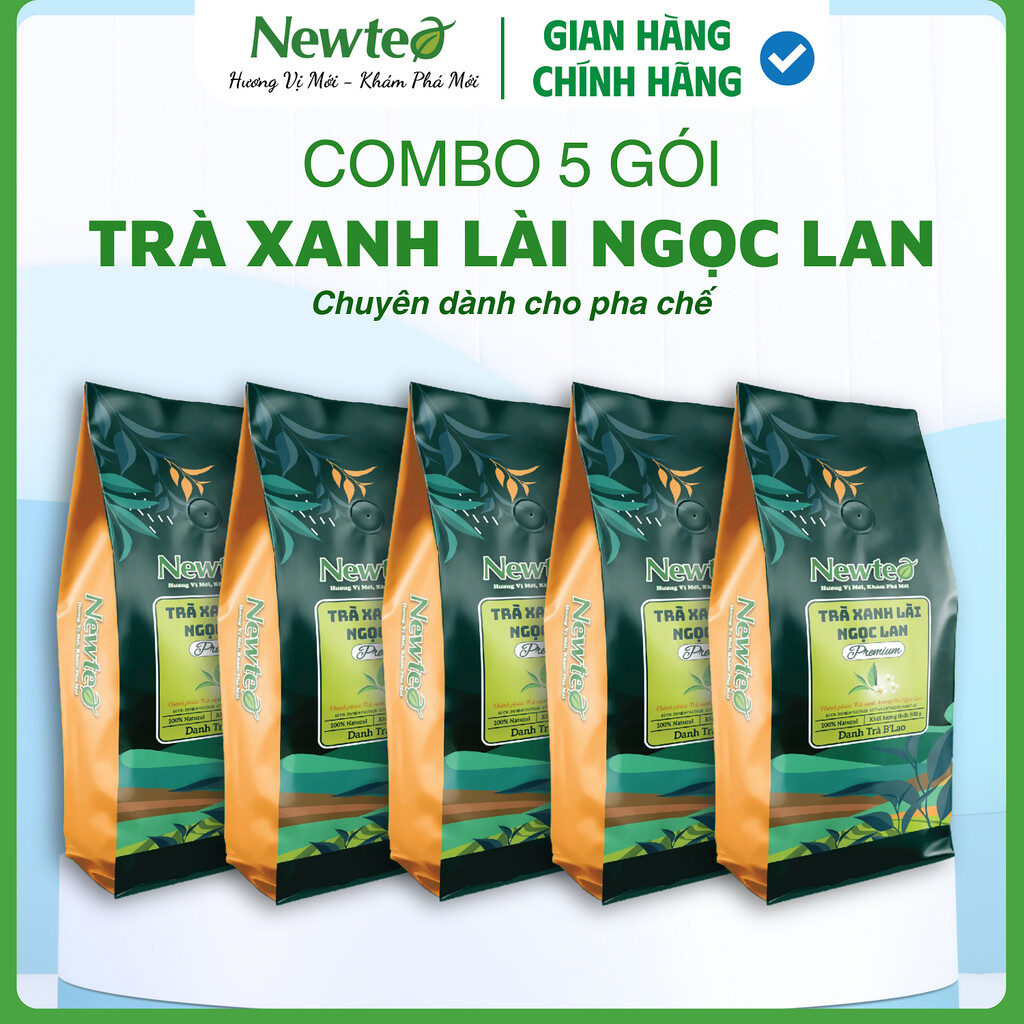 Combo 5 Gói Trà Xanh Lài Ngọc Lan Newtea Cao Cấp 5KG Chuyên Pha Trà Tắc