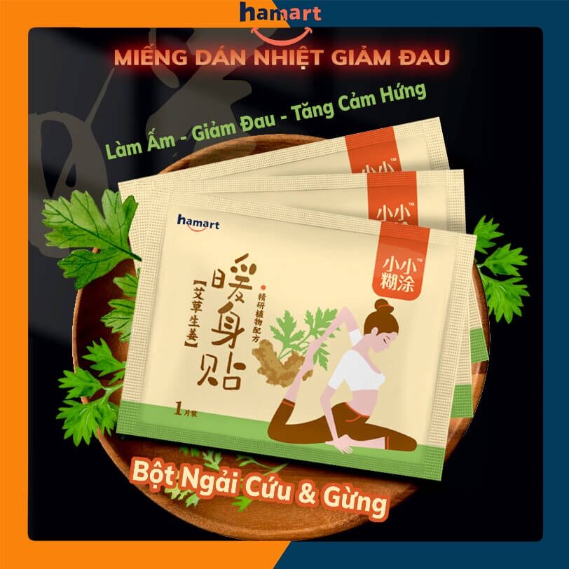Miếng Dán Nhiệt Giữ Ấm Cơ Thể Giảm Đau Bụng Kinh Hamart Dán Toả Nhiệt Ấm Cổ Vai Gáy Giảm Nhức Mỏi