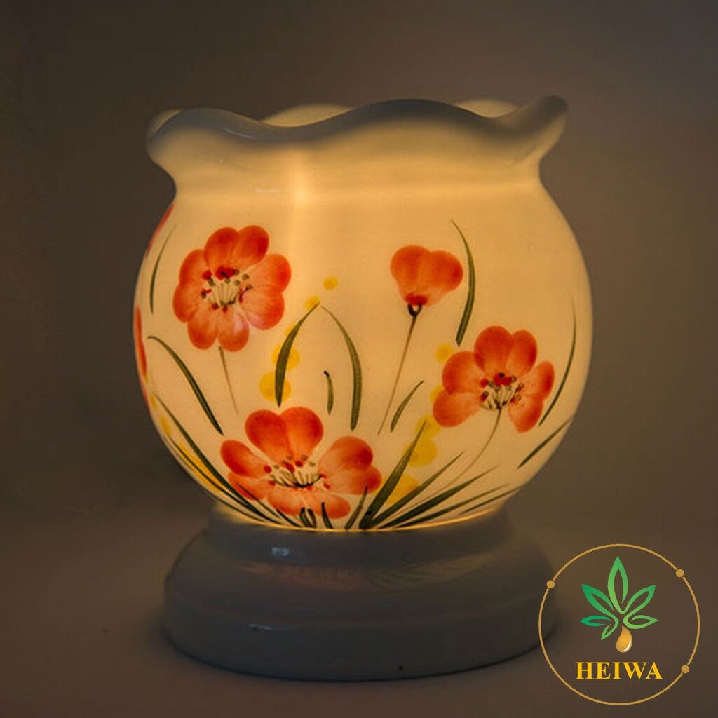 [MUA ĐÈN TẶNG TINH DẦU]]Đèn xông tinh dầu gốm sứ thấu quang thương hiệu HEIWA KT 9X11 đuổi muỗi