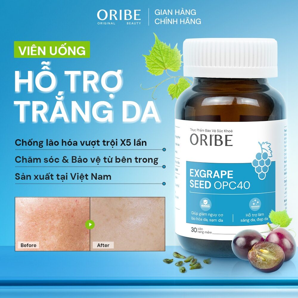 Viên uống trắng da nhau thai cừu Oribe làm mờ thâm nám chống lão hóa và làm đẹp da hộp 30 viên